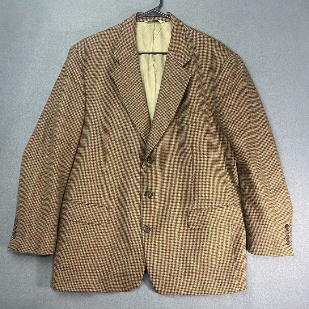 Evan Picone Plaid Wool Blazer 48 L Unisex Classic Preppy Old Money Sport Coat